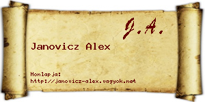 Janovicz Alex névjegykártya